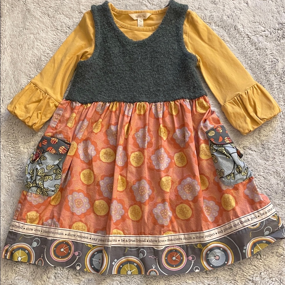 Matilda Jane Colorful Kids Dress and Top Bundle with Floral Patterns  SZ 6